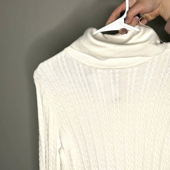 Tommy Hilfiger Preppy Turtleneck Knit Long Sleeve Ribbed Sweater Ivory NWT Small - Picture 6 of 7